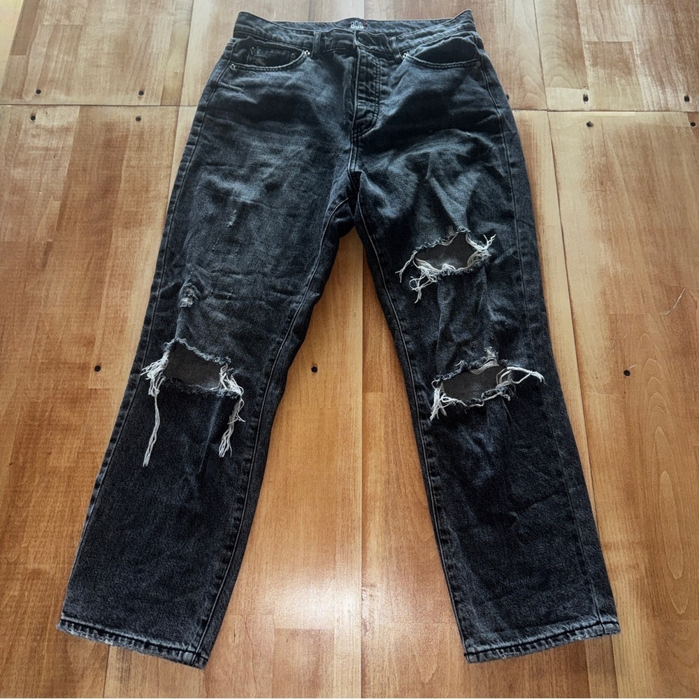 BDG Urban Outfitters Black‎ Distressed Women's Wide Leg Jeans